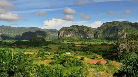 Das farbenfrohe Callejon de Hamel in Havanna mit dem Schild 'Callejon de Hamel'.