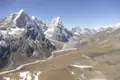 Himalaya Gebirgslandschaft mit Schneebedeckten Gipfeln und Tälern.