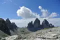 Panorama der Drei Zinnen in den Dolomiten.