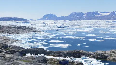 Eisberge und Küste Grönlands