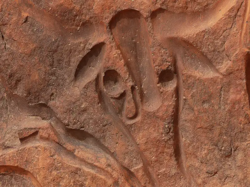 Detail einer Felsgravur.