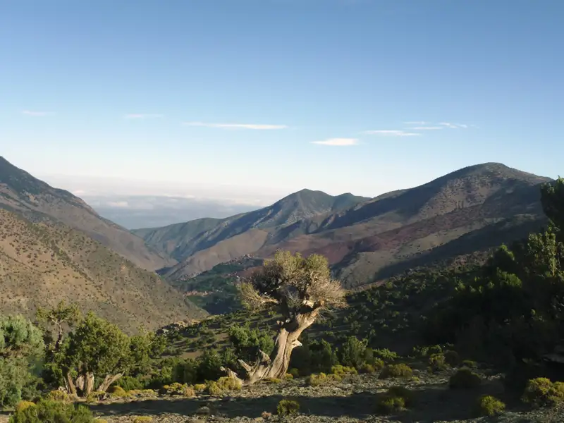 Ausblick auf ein Gebirgstal.