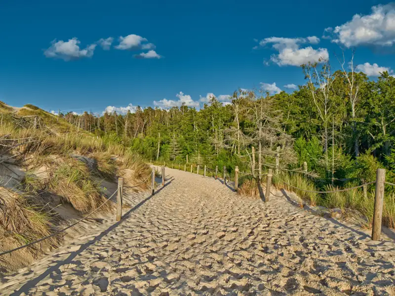 Abgesicherter Weg durch die Dünenlandschaft.