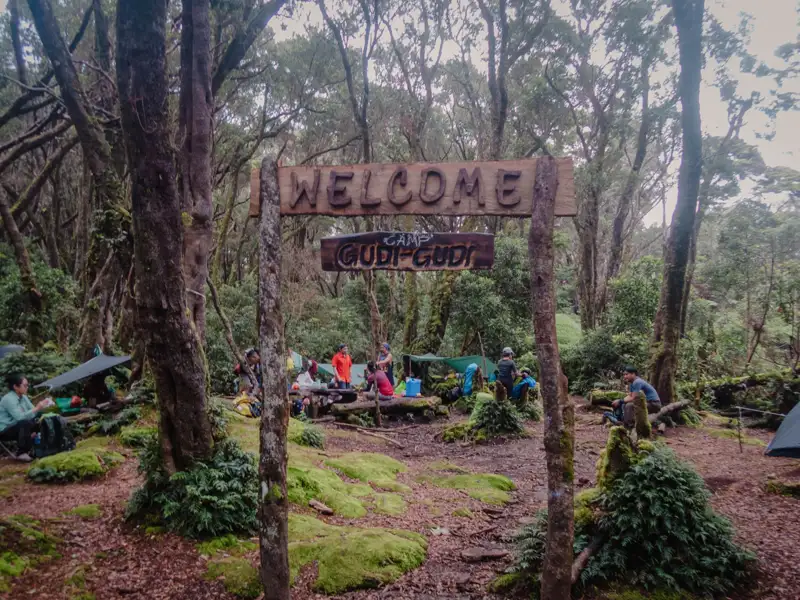 Unterkunft auf einer Bergwanderung.