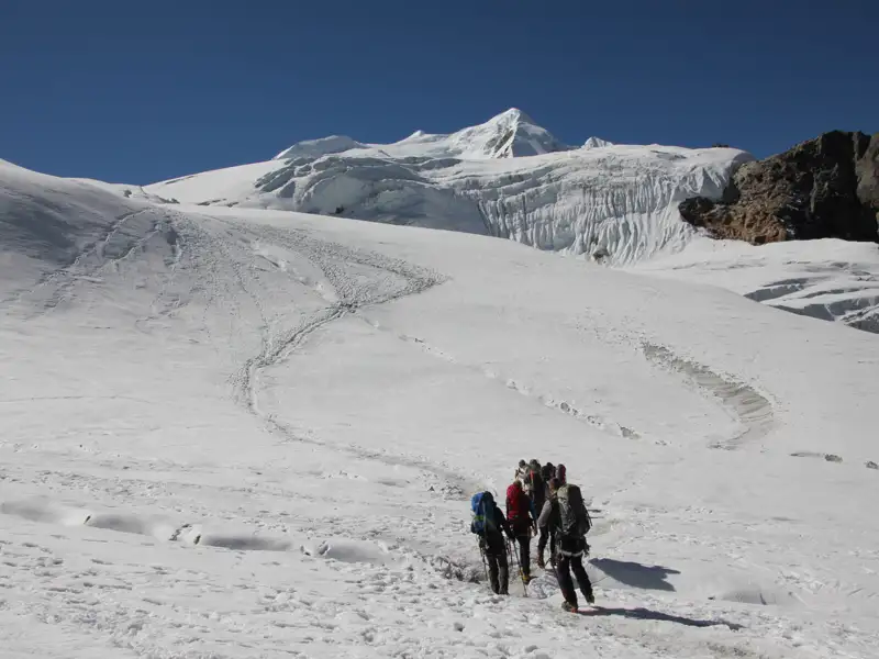 Bergsteiger auf einer Gletschertour.