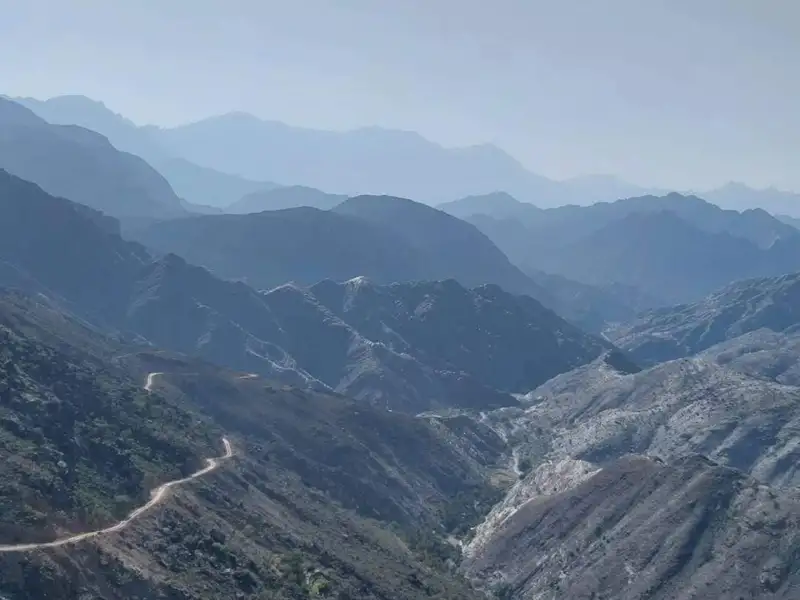 Panorama der Berglandschaft.