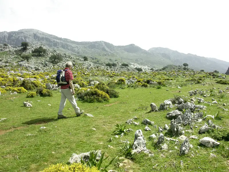 Wanderer auf einem Bergpfad