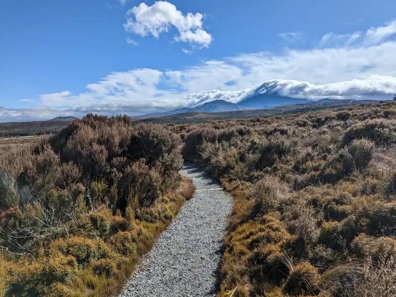 Wanderweg mit Blick auf einen Berg